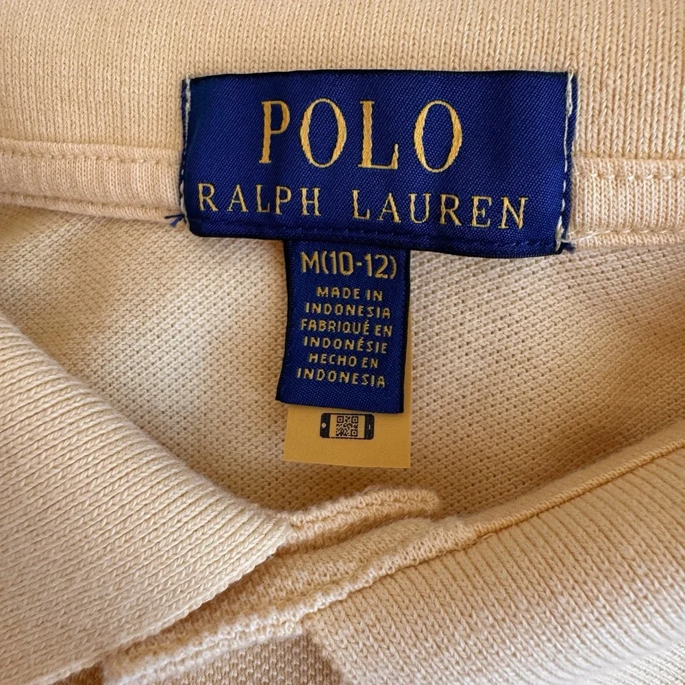 Lot Of 3 Pool Ralph Lauren Boys Classic Fit Polo Size M 10-12 White Grey Yellow